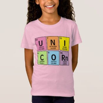Funny Periodic Table Of Elements Unicorn Rainbow T-shirt by ilovedigis at Zazzle