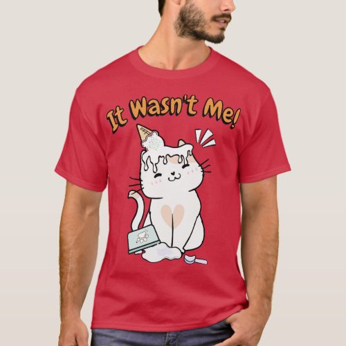 Funny persian cat got caught stealing ice cream T_Shirt