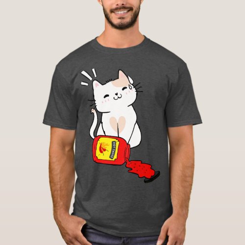Funny Persian cat Spilled Hot Sauce T_Shirt