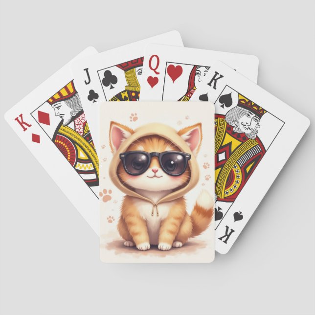 Funny Persian Kawaii Cat Poker Cards (Back)