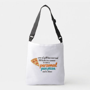 Funny Personal Pan Pizza Retro Reading Crossbody Bag