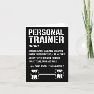 Funny Personal Trainer Definition Fitness Coach  Card