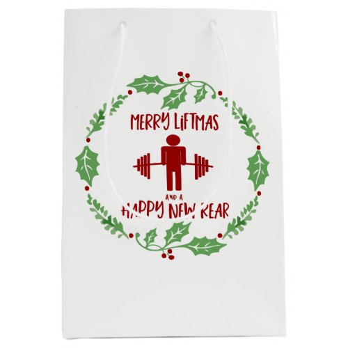Funny Personal Trainer Fitness Christmas Liftmas Medium Gift Bag