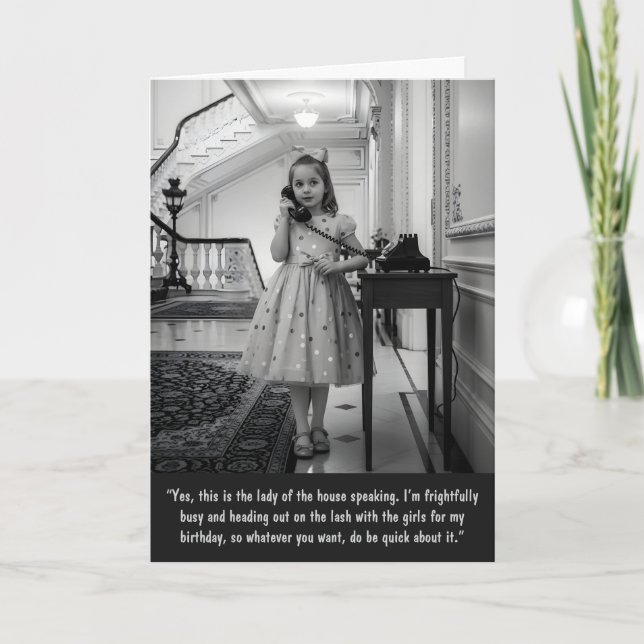 Funny personalisable Girl's Birthday Card (Front)