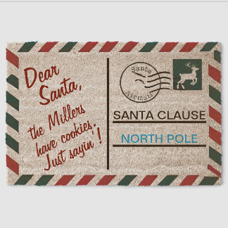 Funny Personalised Dear Santa for Christmas Fiber Doormat