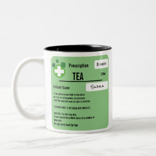 Funny Personalised Prescription Tea Two-Tone Coffee Mug