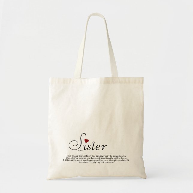 Funny Personalised Sister Definition Tote Bag (Front)
