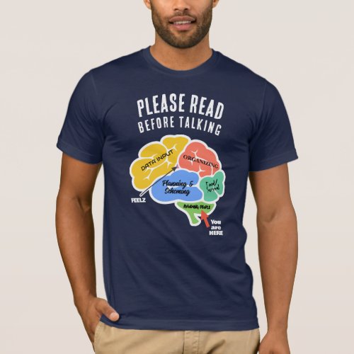 Funny personality custom labeled brain parts T_Shirt