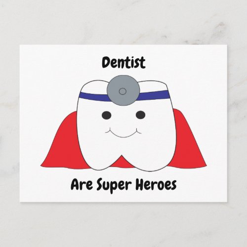 Funny Personalize Dentist Tooth Super Hero Postcard