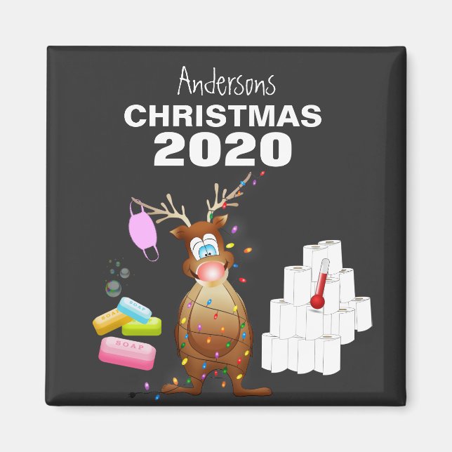 Funny Personalized 2020 Covid Christmas Magnet (Front)