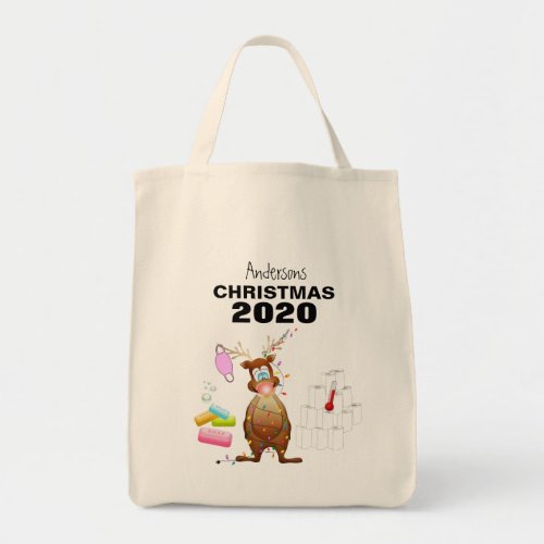 Funny Personalized 2020 Covid Christmas Tote Bag