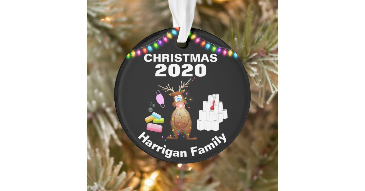 Funny Personalized 2020 Covid Christmas Tree Ornament Zazzle Com