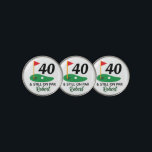 Funny Personalized 40th Birthday Gift for Golfer Golf Ball Marker<br><div class="desc">Celebrate a golfer’s 40th birthday in style with this humorous and personalized golf ball marker! Featuring a funny design that adds a playful touch to their game, this marker can be customized with a name or special message. Perfect for golfers who love to hit the greens and enjoy a good...</div>