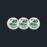 Funny Personalized 40th Birthday Gift for Golfer Golf Ball Marker<br><div class="desc">Celebrate a golfer’s 40th birthday in style with this humorous and personalized golf ball marker! Featuring a funny design that adds a playful touch to their game, this marker can be customized with a name or special message. Perfect for golfers who love to hit the greens and enjoy a good...</div>