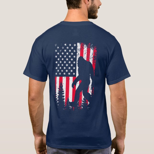 Funny Personalized  4th of July  Big Foot T-Shirt (Back)