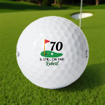 Funny Personalized 70th Birthday Gift for Golfer Golf Balls<br><div class="desc">Celebrate 70 years with a swing! This golf ball features a fun design with 70 and still on par, plus customizable text to add a name or special message. It's a perfect gift for golfers who love to hit the greens with humor and style. It's also great for friends, family,...</div>