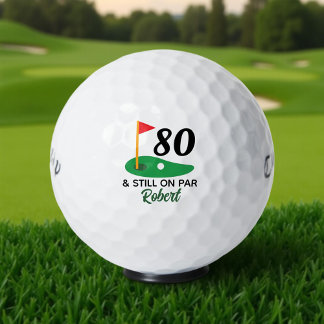 Funny Personalized 80th Birthday Gift for Golfer Golf Balls