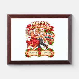 Funny Personalized Anniversary Card for Couples Award Plaque