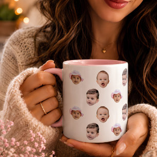 Funny Personalized Baby Face 2 Photos Mug