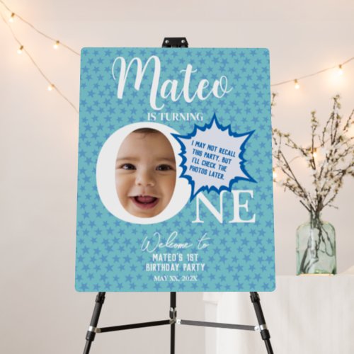 Funny personalized babys 1st birthday foam board