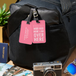 Funny Personalized Bag Attention | Humor Pink Luggage Tag