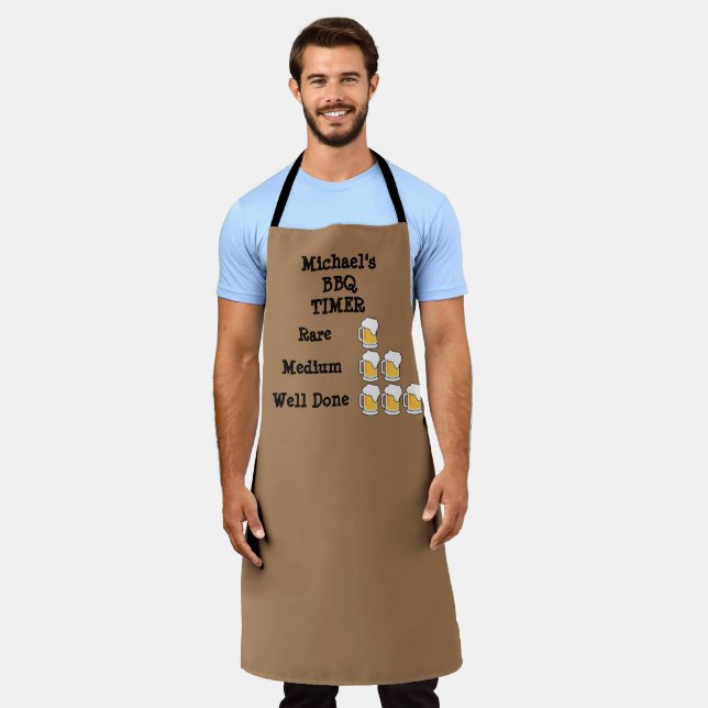 Funny Personalized Barbeque Timer Apron (Worn)