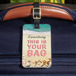 Funny Personalized Beach Summer Bag Attention Luggage Tag