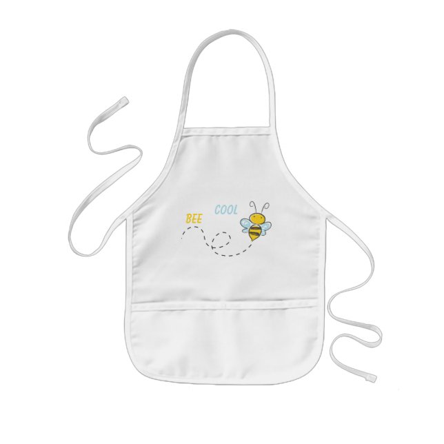 Funny Personalized Bee Cool Template Kids' Apron (Front)