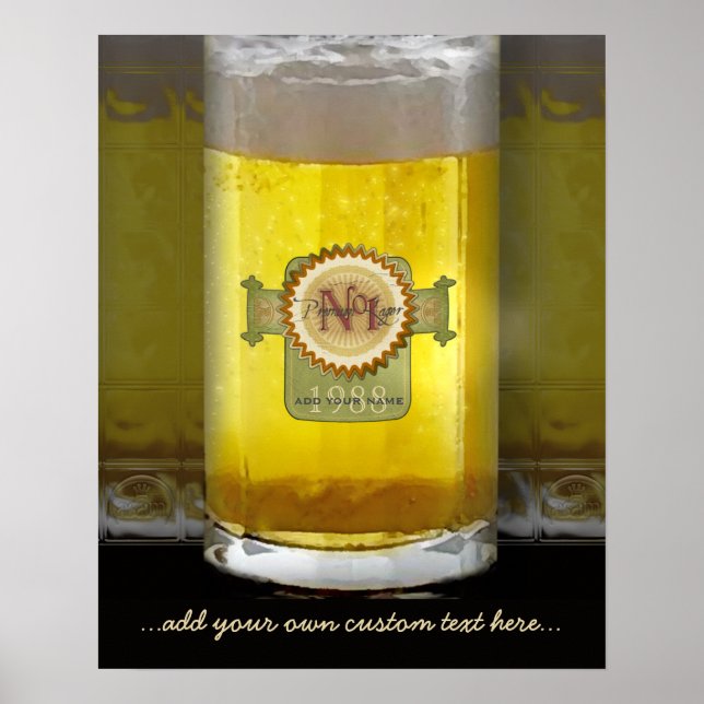 Funny Personalized Beer Glass Poster (Front)