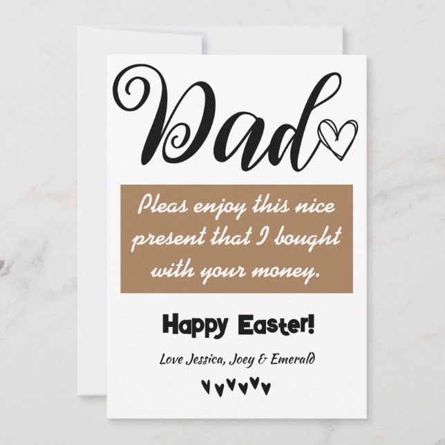 funny personalized best dad, happy easter family holiday card (Front)