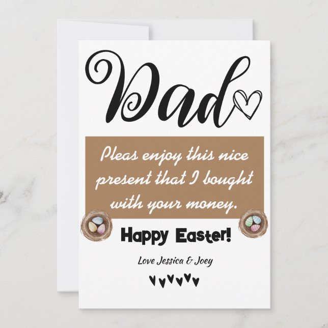 funny personalized best dad, happy easter family  holiday card (Front)