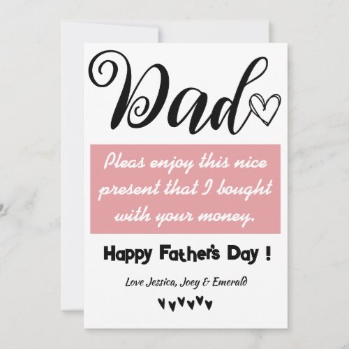 funny personalized best dad happy fathers day holiday card