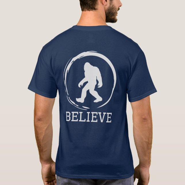 Funny Personalized Big Foot Believe T-Shirt (Back)