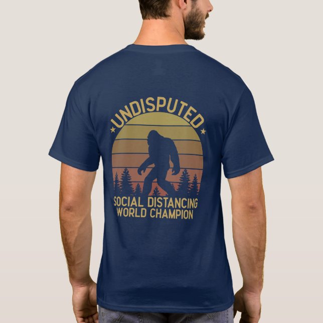 Funny Personalized Big Foot Social Distancing   T-Shirt (Back)