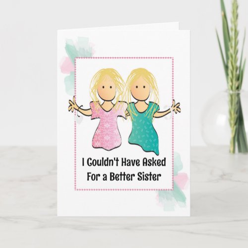 Funny Personalized Birthday Card for Sister