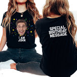 Funny Personalized Birthday Party Custom Photo T-Shirt<br><div class="desc">Introducing the ultimate crowd-pleaser for birthday bashes: our Funny Personalized Birthday Party Custom Photo T-Shirt! Picture this: a riot of laughter as your birthday crew sports these matching shirts, each emblazoned with hilarious personalized faces and a touch of your unique charm. With our custom face birthday shirts, you're not just...</div>