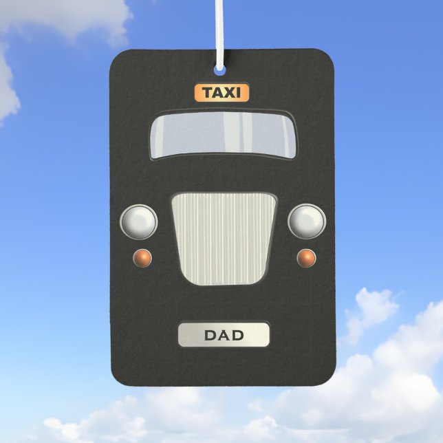 Funny Personalized Black Taxi Car Air Freshener (Perfect air freshener to hang in Dad's Taxi! Add his initials!)