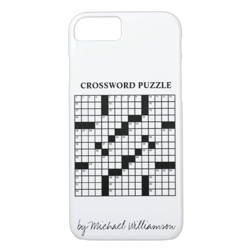 Funny Personalized Black White Crossword Puzzle iPhone 87 Case