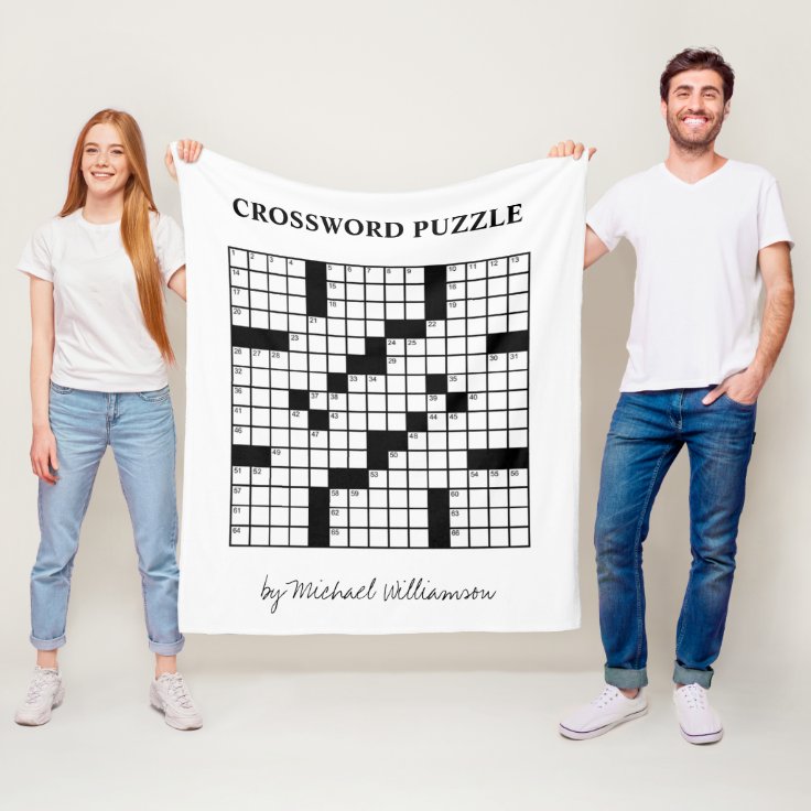 Funny Personalized Black White Crossword Puzzle Fleece Blanket Zazzle