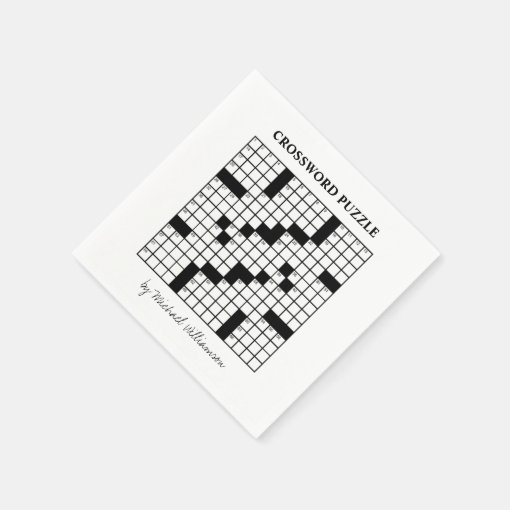 Funny Personalized Black White Crossword Puzzle Napkins Zazzle
