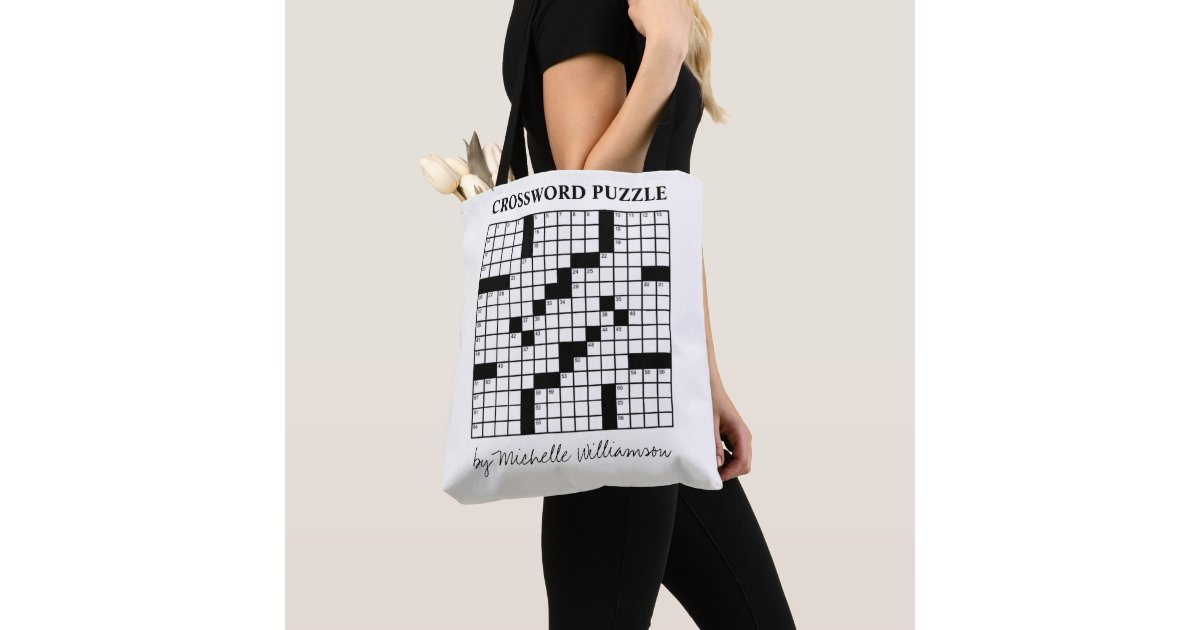 Funny Personalized Black White Crossword Puzzle Tote Bag ...