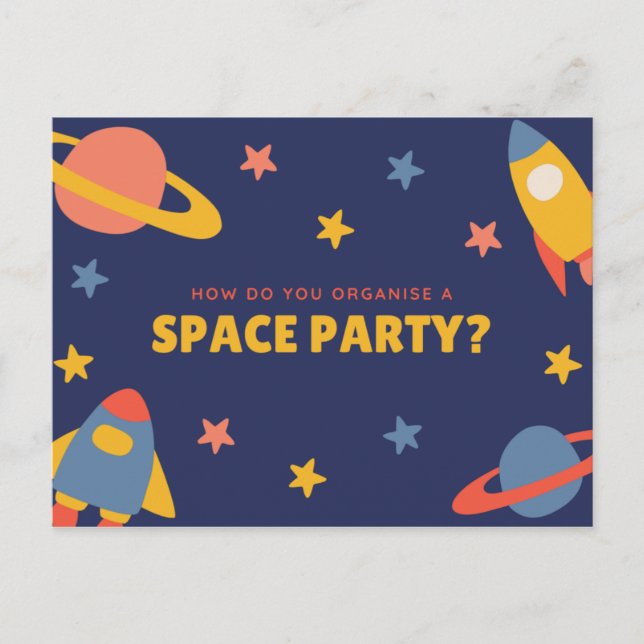 Funny Personalized - Blue Illustrated Planet Postcard (Front)