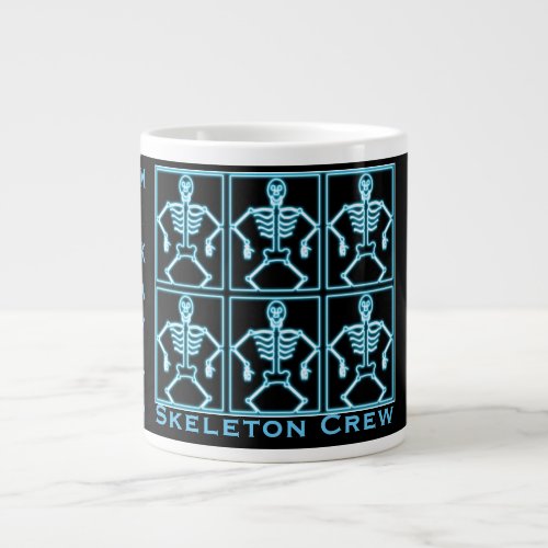Funny Personalized Blue Skeleton Crew Giant Coffee Mug