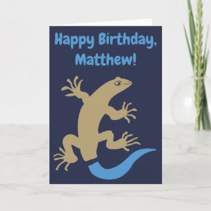 Funny Personalized Blue-Tailed Skink Birthday Card