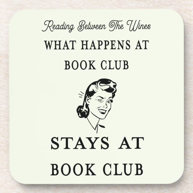Funny Personalized Book Club Beverage Coaster (Front)