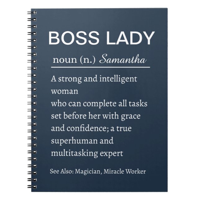 Funny Personalized Boss Lady Definition Notebook (Front)
