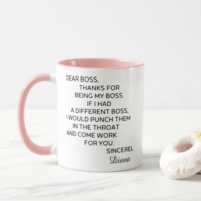 Funny Personalized Boss  Mug (With Donut)