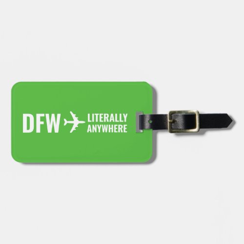 Funny Personalized Bright Green Travel Lover Luggage Tag