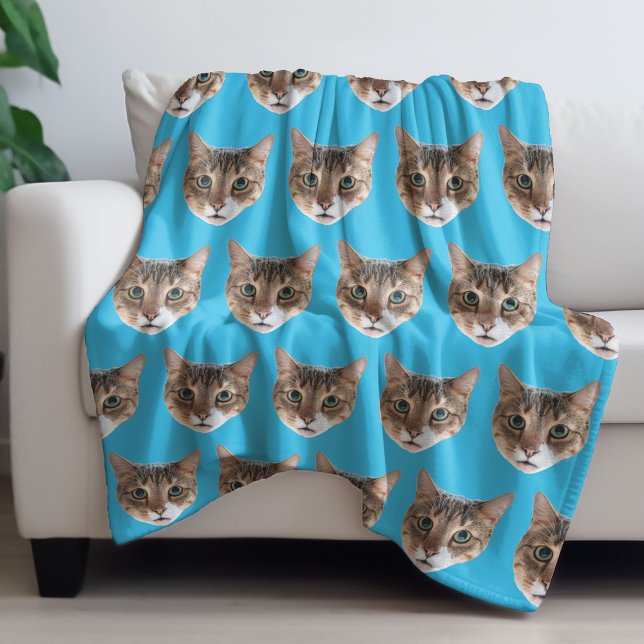 Funny Personalized Cat Face Fleece Blanket (Funny Personalized Cat Face Fleece Blanket
)