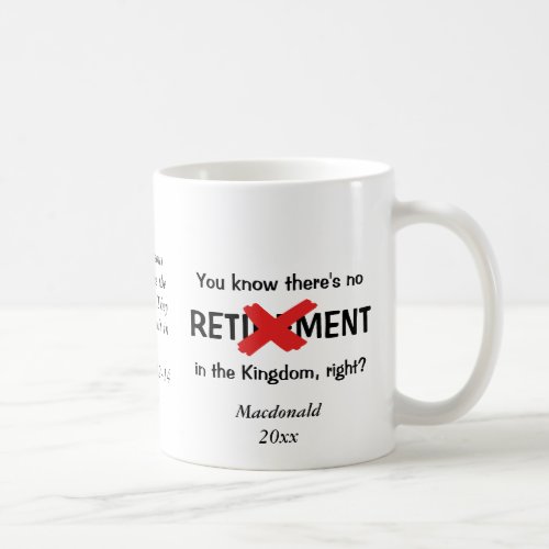 Funny Personalized Christian Retirement Coffee Mug